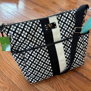 Kate Spade New York Classic Serena Baby Bag Jacquard Black / White Design